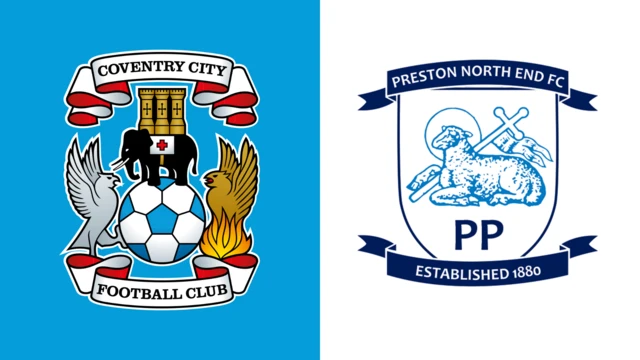 Side-by-side of Coventry and Preston badges