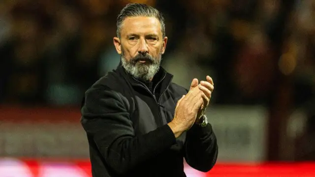 Hearts Head Coach Derek McInnes looks dejected at full time during a William Hill Premiership match between Motherwell and Heart of Midlothian at Fir Park, on May 09, 2026, in Motherwell, Scotland.