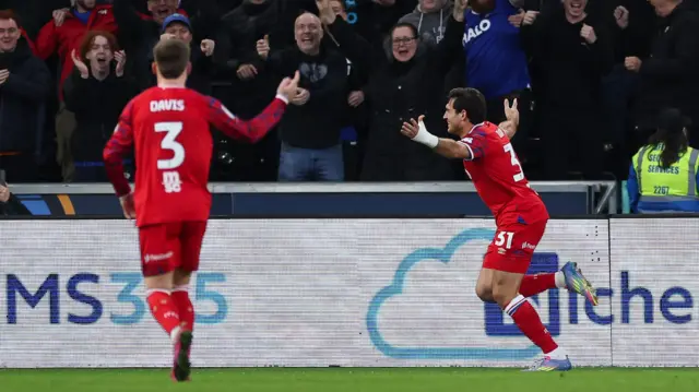  Ivan Azon of Ipswich celebrates his goal against Swansea 