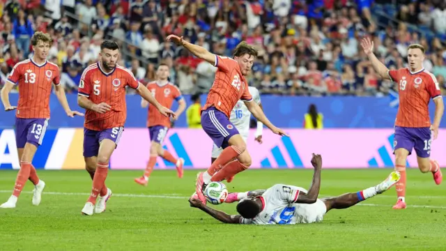 Scotland players in the match against Haiti