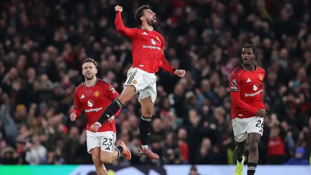 Bruno Fernandes celebrates scoring