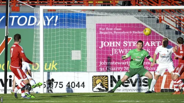 Accies are caught out as Kenny McLean's shot heads into the net