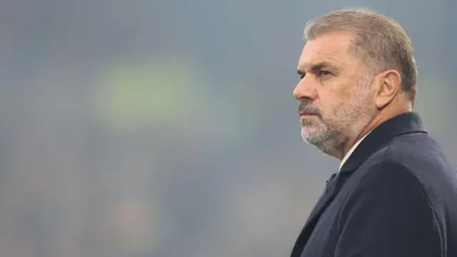 Tottenham Hotspur manager Ange Postecoglou looks on