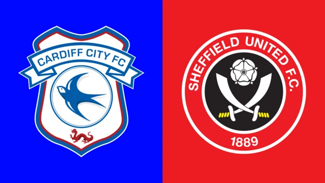 The Cardiff City and Sheffield United club crests side by side