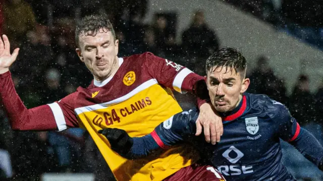 Motherwell's Andy Halliday and Ross County's Josh Nisbet