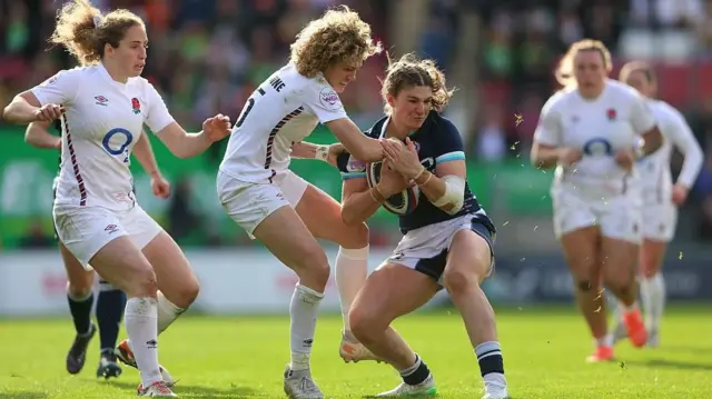Scotland's Helen Nelson in action against England