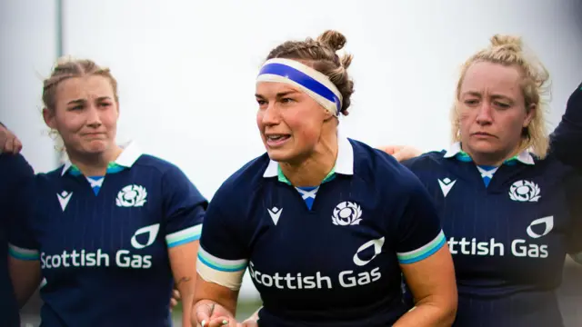Rachel Malcolm leads a team talk