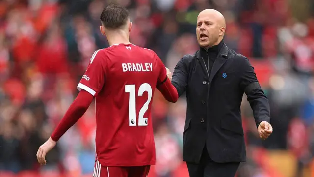 Conor Bradley and Arne Slot
