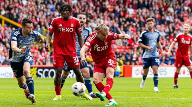 Aberdeen's Topi Keskinen scores against Queen's Park