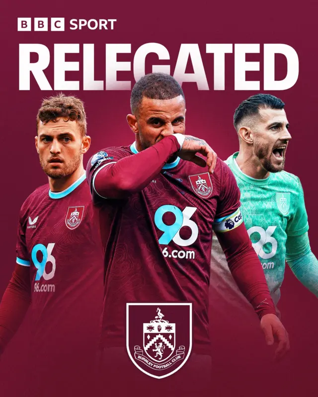 BBC Sport Burnley relegated graphic 