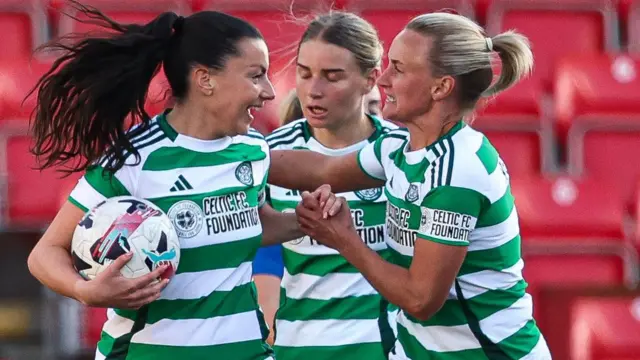 Amy Gallacher scored twice in Celtic's 7-0 victory