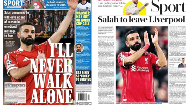 The Express and The Telegraph back pages
