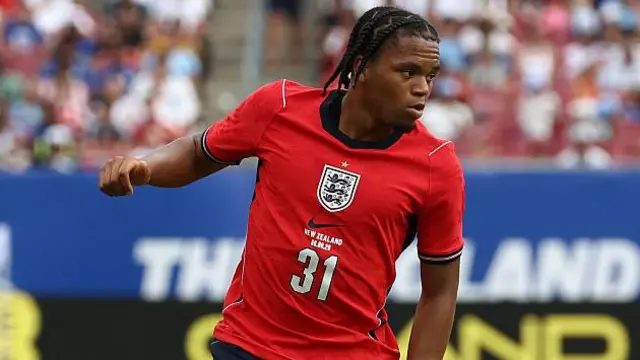 Rio Ngumoha in action during the friendly match between England and New Zealand
