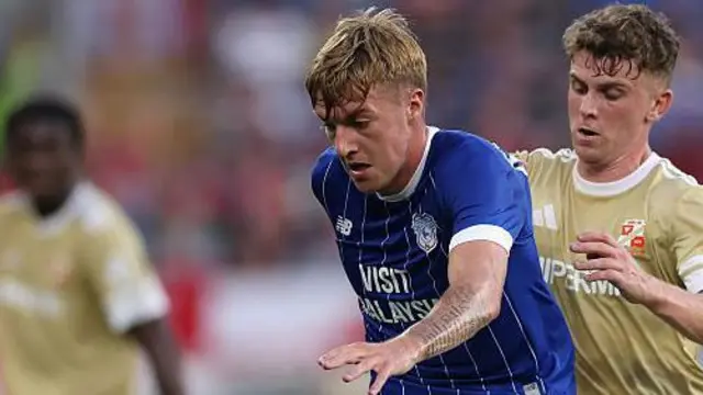 Joel Bagan in action for Cardiff City against Swindon Town