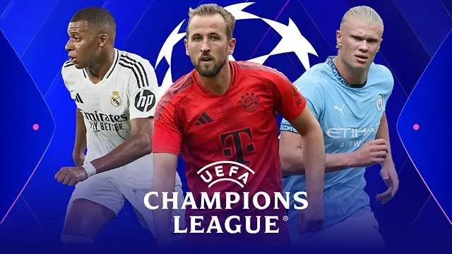 Champions League picture with Kylian Mbappe, Harry Kane and Erling Haaland