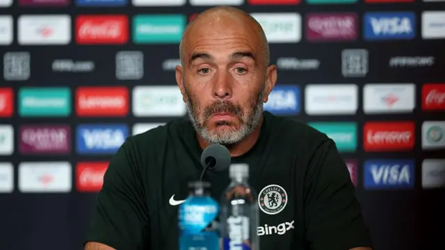 Enzo Maresca at a news conference