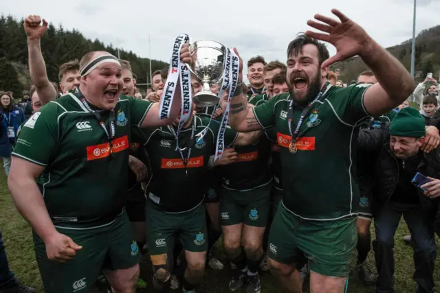 Hawick celebrate winning Premiership