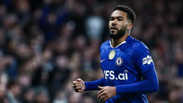 Reece James looks on for Chelsea