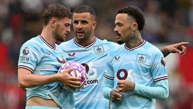 Burnley players against United