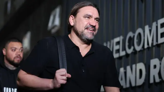 Daniel Farke arriving at Elland Road