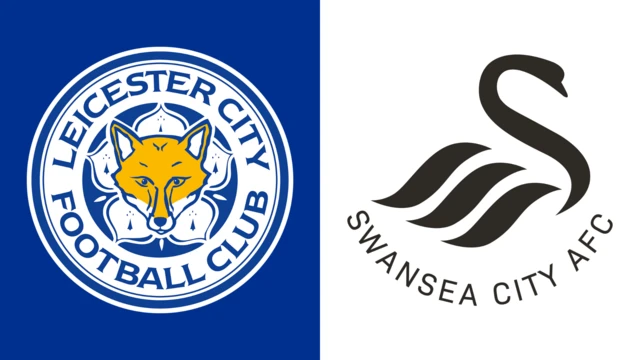 Side-by-side of Leicester City and Swansea City club badges