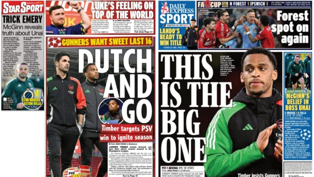 Tuesday's back pages for Star Sport and Daily Express