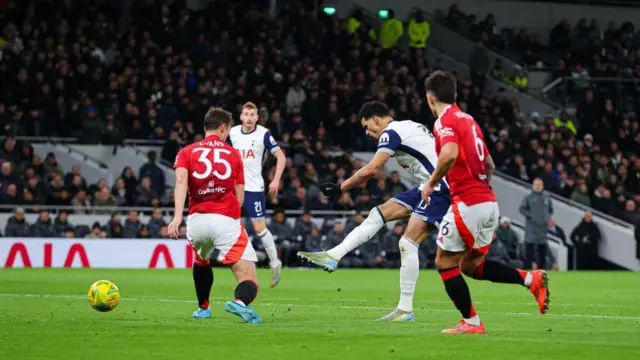 Dominic Solanke scores for Tottenham