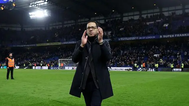 Liam Rosenior applauding supporters