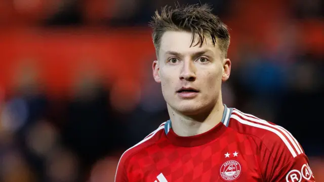 Aberdeen's James McGarry in action during a William Hill Premiership match between Aberdeen and Heart of Midlothian at Pittodrie Stadium