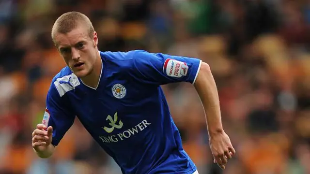 Jamie Vardy in action for Leicester City in 2012