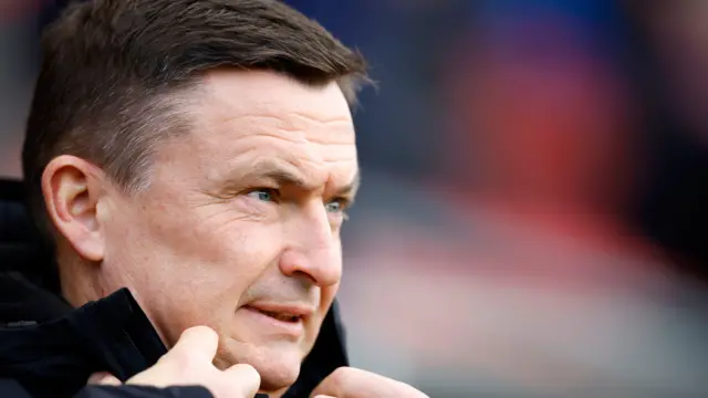 Paul Heckingbottom stood on the touchline.