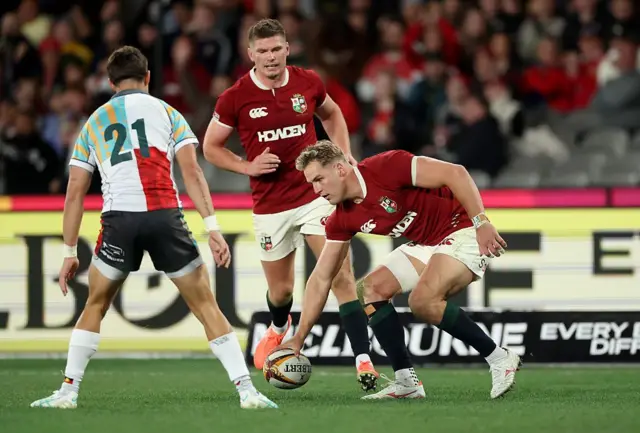 Duhan van der Merwe scores the Lions' fourth try