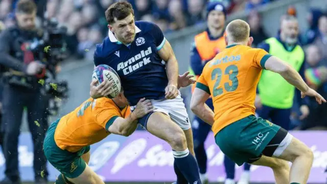 Blair Kinghorn helped Scotland to a 27-13 win over Australia on Sunday
