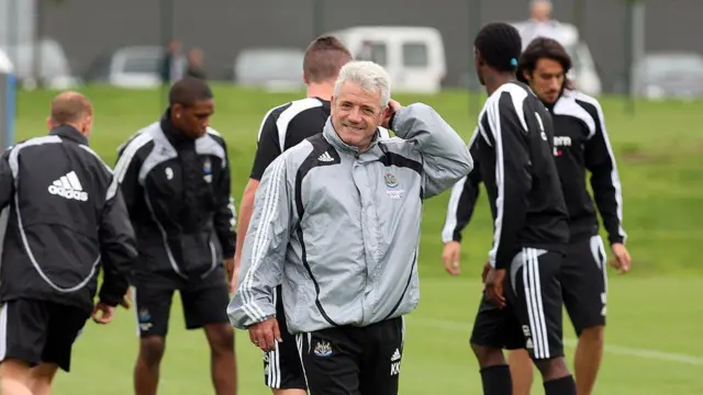 Kevin Keegan during a Newcastle United training session
