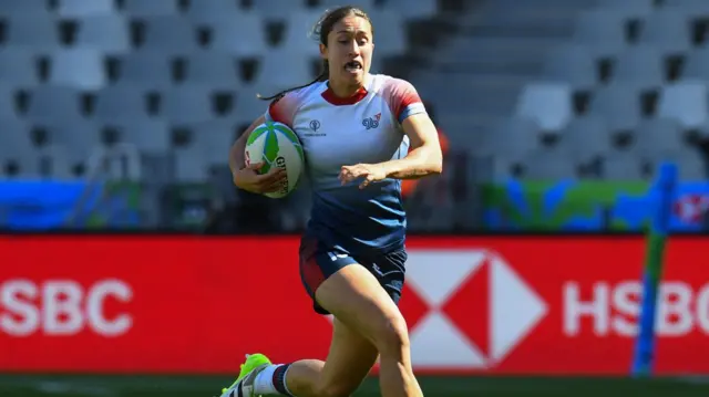 Rhona Lloyd in action for GB Sevens