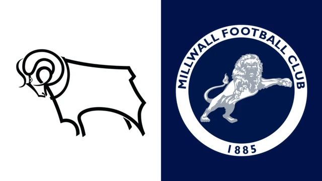 Side-by-side of Derby and Millwall badges