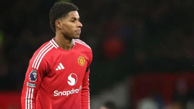 Marcus Rashford playing for Manchester United