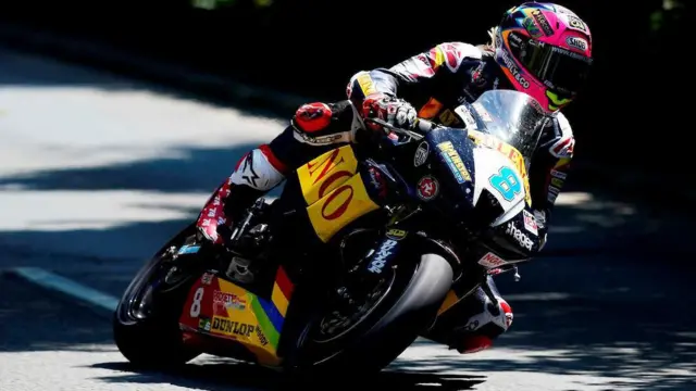 Davey Todd aboard a Padgett's Honda at the 2023 Isle of Man TT