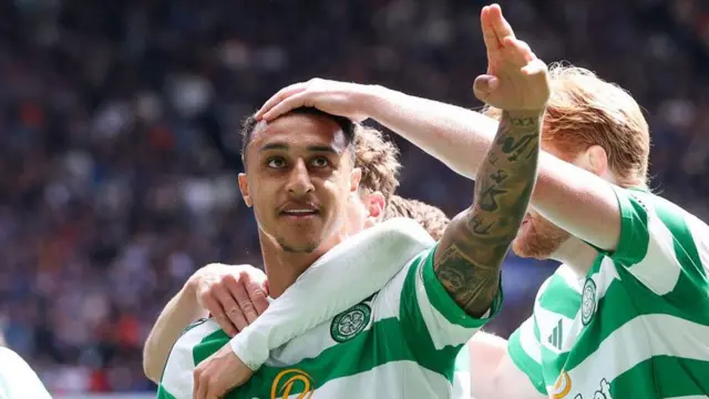 Celtic's Adam Idah celebrates