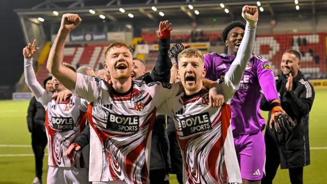 Fraser Bryden and Kurtis Forsythe celebrate Crusaders' victory