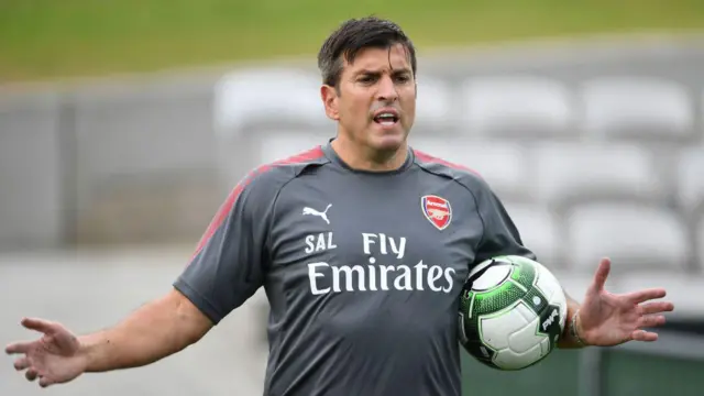 Sal Bibbo during an Arsenal training session