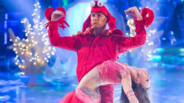 Scott Mills dressed as a crab for Strictly Come Dancing 2014