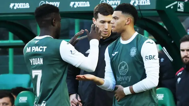 Hibernian forwards Elie Youan and Dane Scarlett