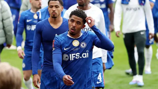 Wesley Fofana looks dejected
