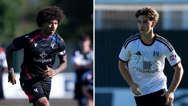 Chris Richards and Cesar Palacios in action during the friendly