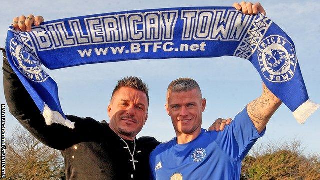 Billericay Town manager Glenn Tamplin with Paul Konchesky