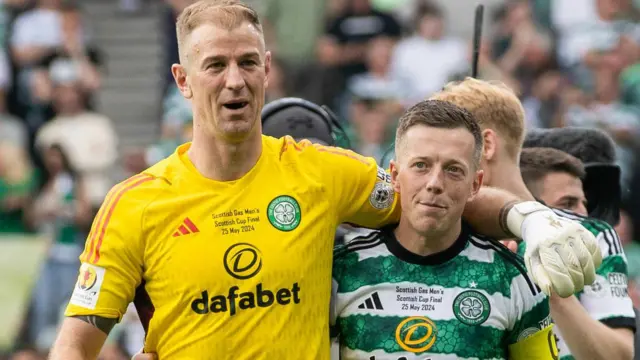 Joe Hart (L) and Callum McGregor (R)