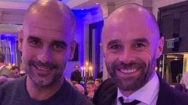 Pep Guardiola (left) and Paul Warne