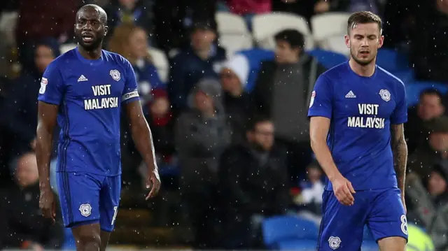 Sol Bamba (left) and Joe Ralls in action for Cardiff