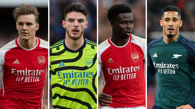 Martin Odegaard, Declan Rice, Bukayo Saka, William Salbia